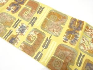本場筑前博多　抽象模様織り出し　名古屋帯